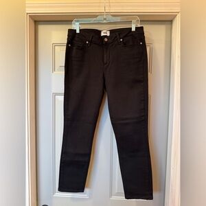 PAIGE Verdugo Crop Skinny Jeans Size 32 Black Stretch Mid Rise Premium Denim